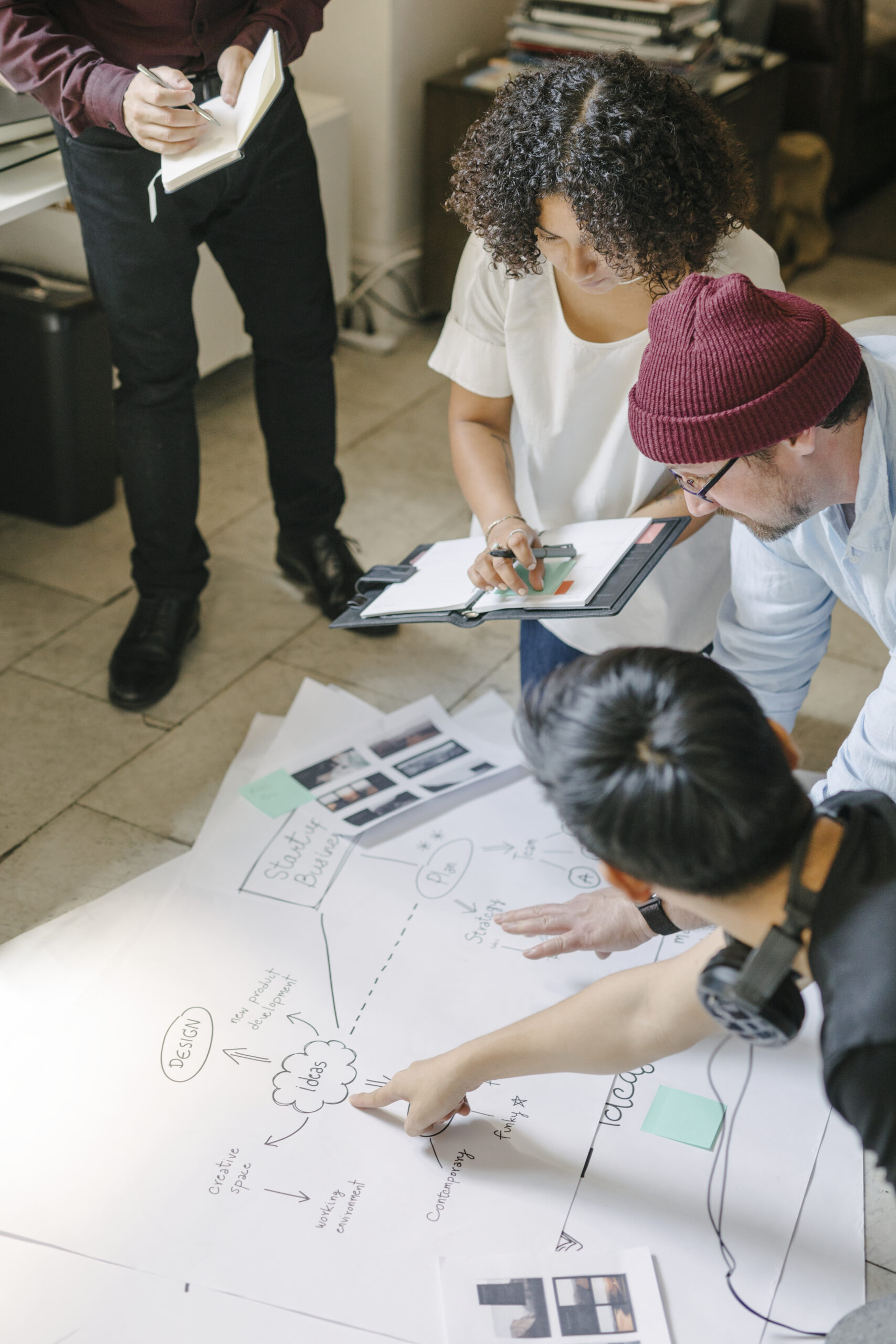 Startup team working on a project